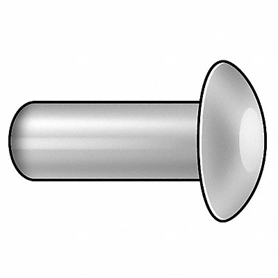 GRAINGER TAC1612150 Semi-Tubular Rivet 3/8 L .248 dia PK50