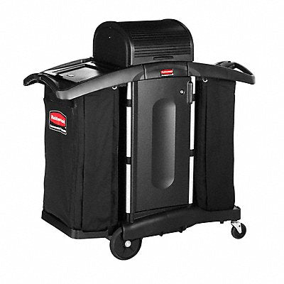 RUBBERMAID COMMERCIAL PRODUCTS FG9T7800BLA Housekeeping Cart 54 in H 68 gal Cap.