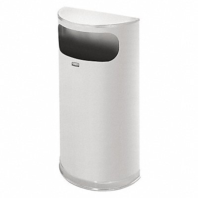 RUBBERMAID COMMERCIAL PRODUCTS FGSO8SSSPL Wastebasket Half Round 9 gal Silver