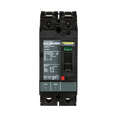 SQUARE D HGL26015 Circuit Breaker 15A 2P 600VAC HG