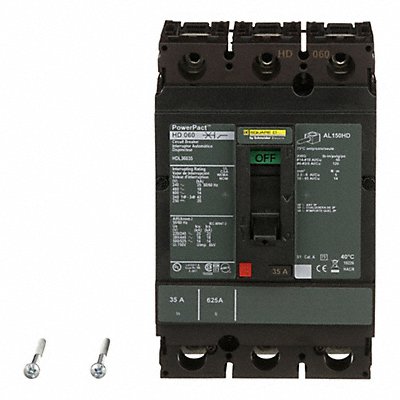 SQUARE D HDL36035 Circuit Breaker 35A 3P 600VAC HD