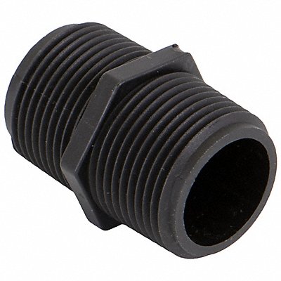 GRAINGER NIP100SH Hex Nipple 1 in Schedule 80 MNPT Black