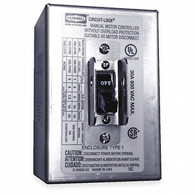 HUBBELL KELLEMS HBL1379D Manual MotorSwitch NEMA1 ToggleSwitch