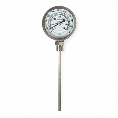 GRAINGER 1NGB6 Bimetal Thermometer 3 In Dial 50 to 550F
