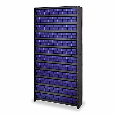 QUANTUM STORAGE SYSTEMS CL1875604BL D5598 Enclosed Bin Shelving 18x75x36in Blue