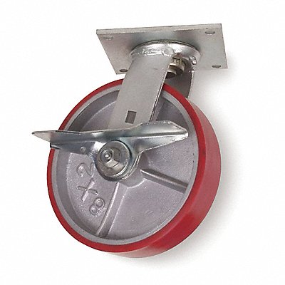 GRAINGER 1NVL8 Standard Plate Castor Swivel 1050 lb.
