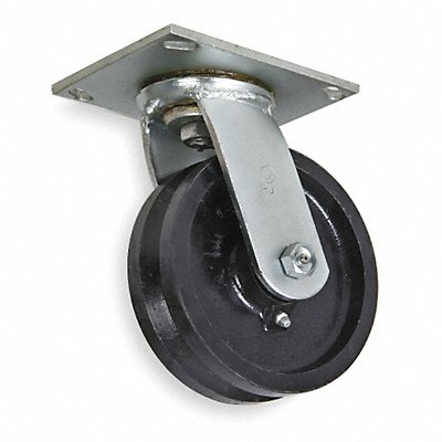 GRAINGER 1NWB2 V-Groove Track-Wheel Plate Castor Swivel