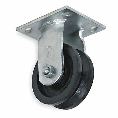 GRAINGER 1NWB5 V-Groove Track-Wheel Plate Castor Rigid