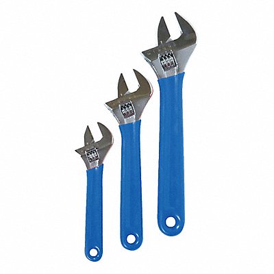 WESTWARD 1NYD2 Adjustable Wrench Sets Steel Chrome 6 to 10