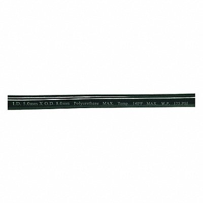 GRAINGER 1PBR9 Tubing 5 IDx8mm OD 100 Ft Black