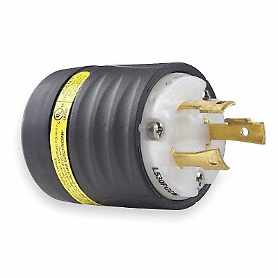 LEGRAND L530PGCM Ground Continuity Monitoring Plug 30A Blk Wht Nyl 3Blds