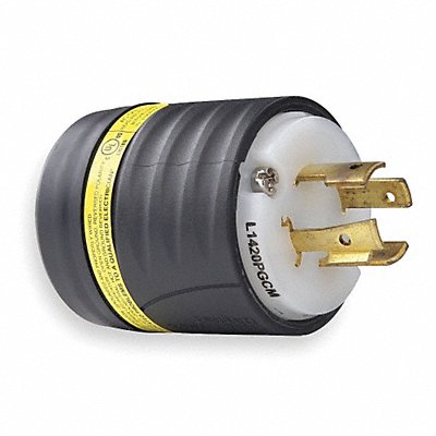 LEGRAND L1420PGCM Ground Continuity Monitoring Plug 20A Blk Wht Nyl 4Blds
