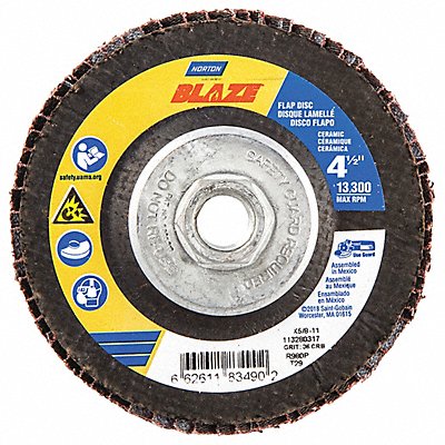 NORTON 66261183490 H7406 Fiber Disc 4 1/2 in Dia 5/8in Arbor