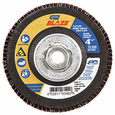 NORTON 66261183492 H7406 Fiber Disc 4 1/2 in Dia 5/8in Arbor