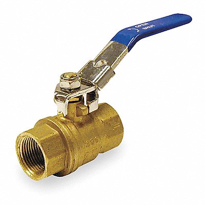 GRAINGER 107818LH Manual 2-Way Ball Valve IPS Brass