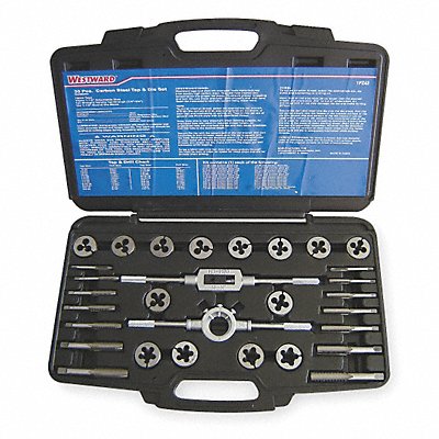 WESTWARD 1PZ42 Tap/Die Set 30 Pieces