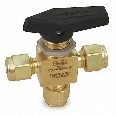 PARKER 4ZMB4XPFABP Brass BV 3-Way CompxCompxComp 1/4 in