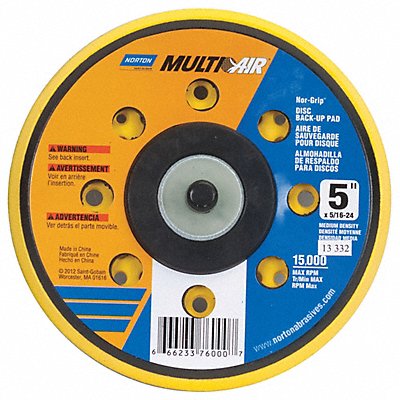 NORTON 66623376000 Hook & Loop Disc Backup Pad 5 in Dia