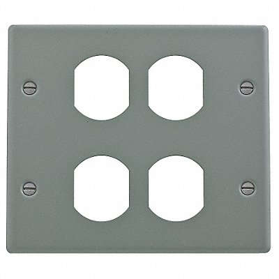 HUBBELL WIRING DEVICE-KELLEMS HBL4747BBGY Duplex Plate Grey Steel Plates