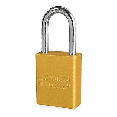 AMERICAN LOCK A1106Yellow D1918 Lockout Padlock KD Yellow 1-7/8 H