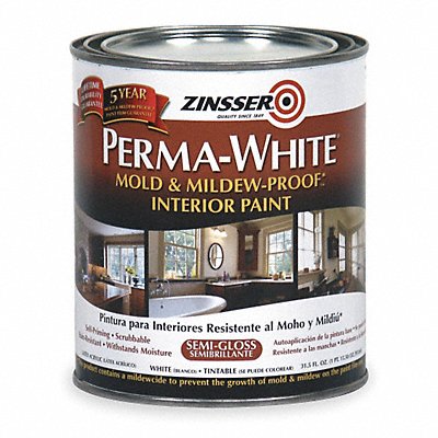 ZINSSER 2754 Latex Acryl Interior White Semi Glos 1 qt