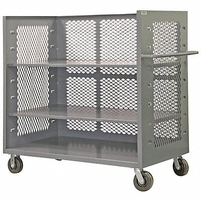 GRAINGER 3STEX36722AS95 Stock Cart With 3-Sides 36 in L Steel