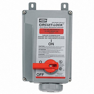 HUBBELL HBL420MI7W Mechanical Interlock Device 3P4W 20 A 480V AC 10hp