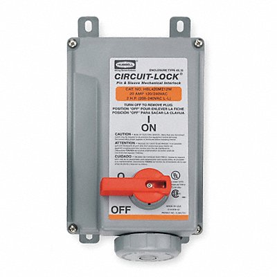 HUBBELL HBL420MI12W Mechanical Interlock Device 3P4W 20 A 120/240V AC 2hp