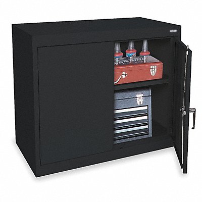 GRAINGER 1UFC1 F8663 Storage Cabinet 30 x36 x18 Black 1Shlv