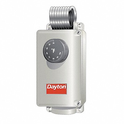 DAYTON 1UHH1 Mech Thermostat Heat or Cool Plastic 110/30F