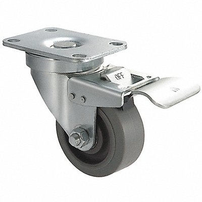 GRAINGER 1UHY6 Standard Plate Castor Swivel 200 lb.