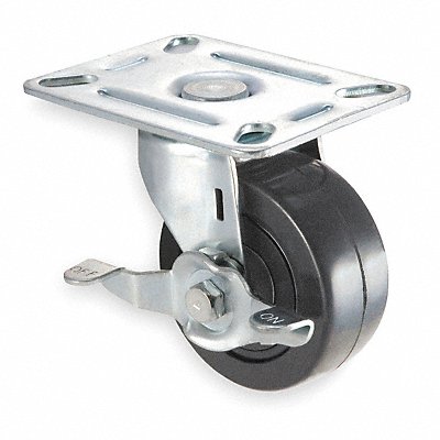 GRAINGER 1UKU6 Standard Plate Castor Swivel 175 lb.