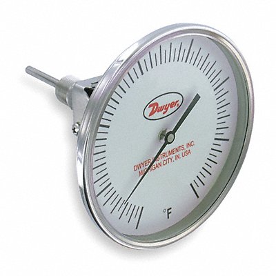 DWYER GBTA560161 K3110 Bimetal Thermometer 5 In Dial 0 to 500F