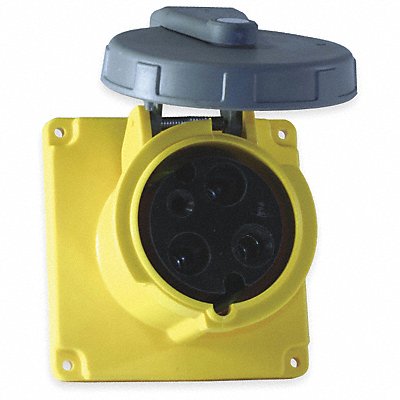 HUBBELL HBL330R4W WT Pn Slv Rec Yellow 30 A 2Pl Single