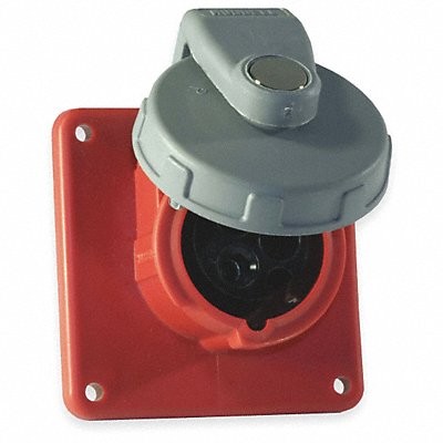 HUBBELL HBL330R7W WT Pn Slv Rec Red 30 A 2Pl Single
