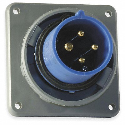 HUBBELL HBL420B9W WT Pin and Sleeve Inlet Blue 3P 4W 20 A