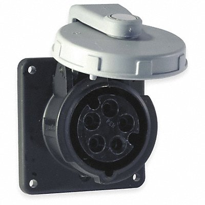 HUBBELL HBL560R5W WT Pn Slv Rec Black 60 A 4Pl Three