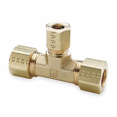 PARKER 164C664 Union Tee Brass Comp 3/8x3/8x1/4In PK10