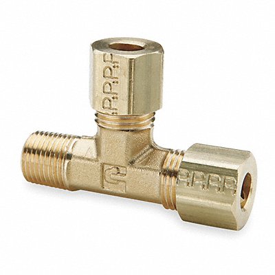 PARKER 171C42 Run Tee Brass CompxM 1/4Inx1/8In PK10