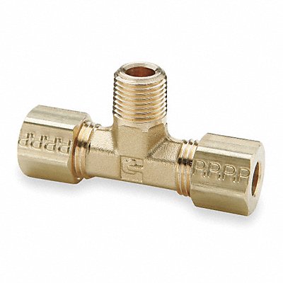 PARKER 172C86 Branch Tee Brass CompxM 1/2Inx3/8In PK10