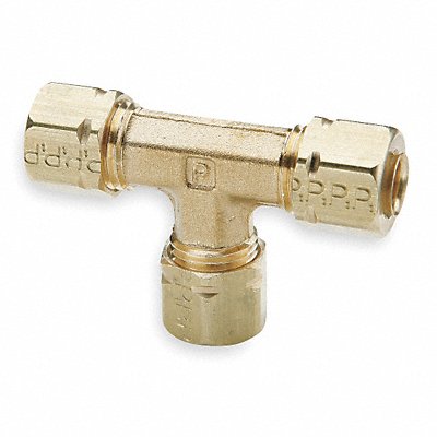 PARKER 164CA664 Union Tee Brass Comp 3/8x3/8x1/4In PK10