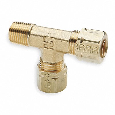 PARKER 171CA64 Run Tee Brass CompxM 3/8Inx1/4In PK10