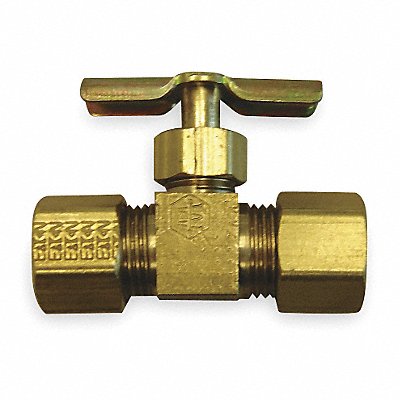 HANSEN A6763 Needle Valve Straight Brass 3/16 In Tube