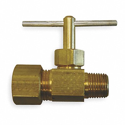 WEATHERHEAD A6760 Needle Valve Straight Brass 1/4 x 3/8 In