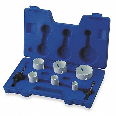 WESTWARD 1VXK2 Hole Saw Kit Bimetal 7/8 To 2.5 In 8 Pc