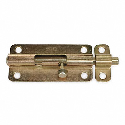 GRAINGER 1VZY1 Barrel Slide Bolt Yellow Zinc 4 in L