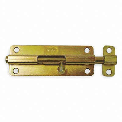 GRAINGER 1VZY5 Barrel Slide Bolt Yellow Zinc 5 in L