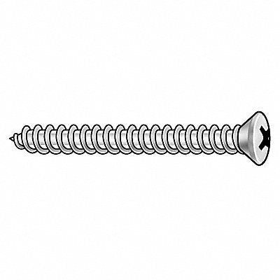 GRAINGER U516900130125 Sheet Metal Screw ScrwSz#6 18-8SS 1.25 L PK100