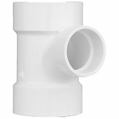 GRAINGER 1WJP8 Sanitary Reducing Tee PVC 3 x 3 x 2 in