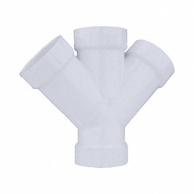 GRAINGER 1WJW3 Double Wye PVC Schedule 40 2 in White